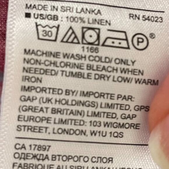 Banana Republic Camden Standard Fit Red Plaid Button Up Linen Shirt, M - Picture 8 of 12